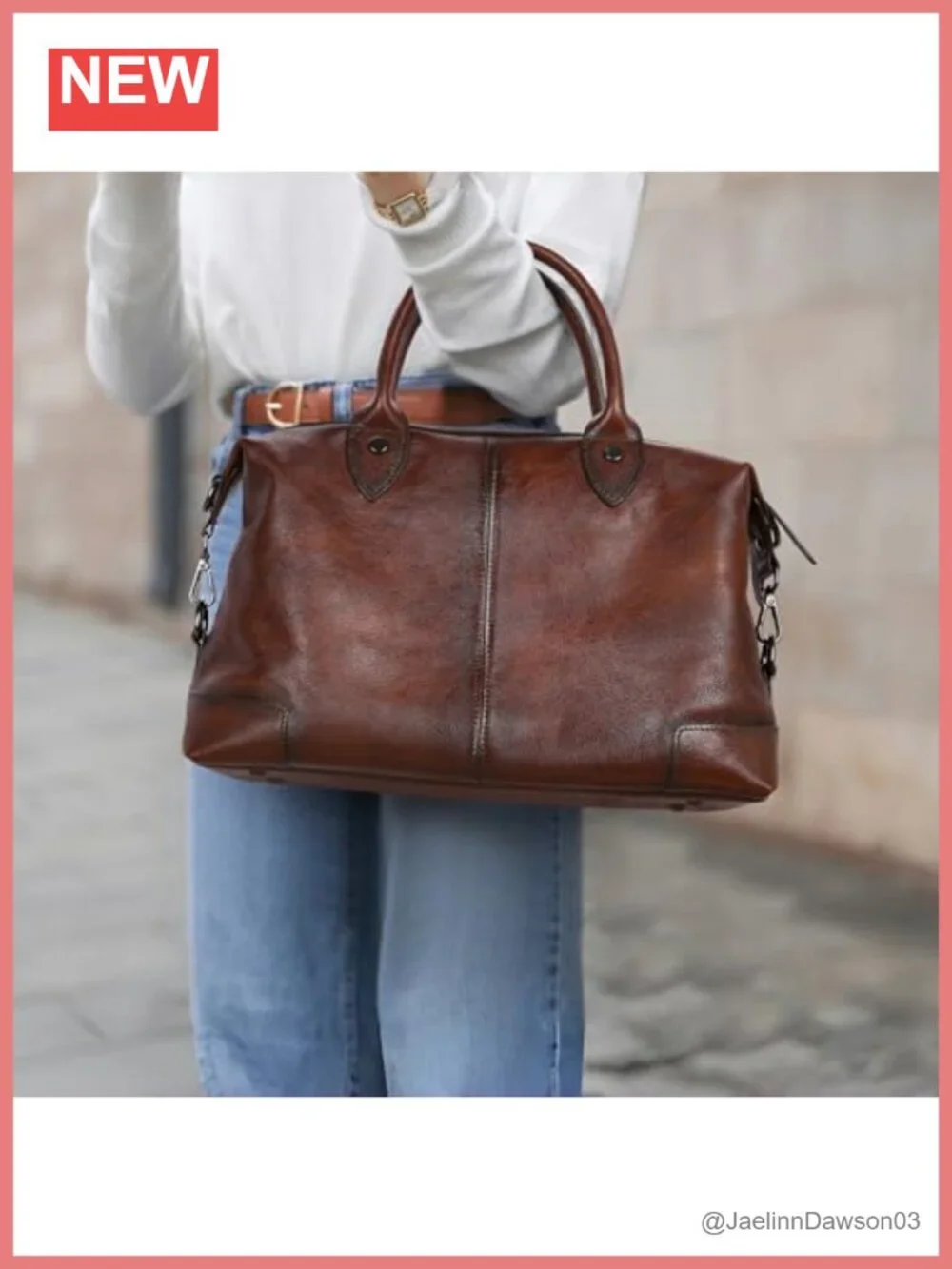 Genuine Leather Satchel Tote Large Top Handle Crossbody Purse with Adjustable